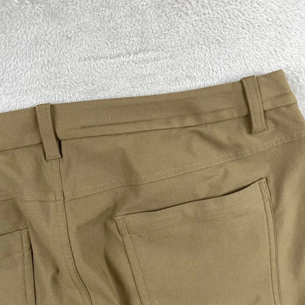 Lululemon ABC Pant Men 36x29 Beige Tan Slim Fit Warpstreme Chino Office Golf